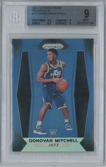 2017 Panini Prizm 117 DONOVAN MITCHELL Blue /199 RC BGS 9 Rookie MINT