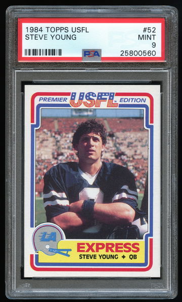 1984 Topps USFL STEVE YOUNG #52 Rookie Card RC - PSA 9