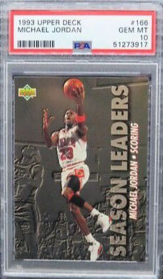 1993 Upper Deck Season Leaders Scoring 166 Michael Jordan Chicago Bulls PSA 10 Gem Mint