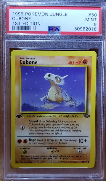 1999 Pokemon Jungle Cubone 1st edition #50 PSA 9