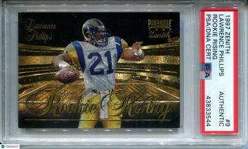 1997 Zenith Rookie Rising Lawrence Phillips #9 Rookie Rising PSA A Auto 7