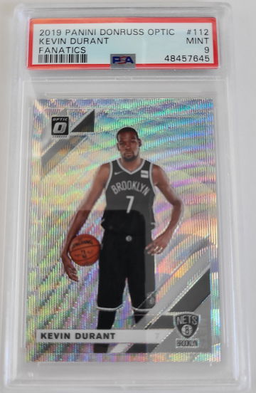 2019 Donruss Optic Kevin Durant Fanatics Silver Wave Prizm #112 PSA 9 MINT