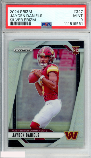 2024 PANINI PRIZM JAYDEN DANIELS #347 SILVER PRIZM ROOKIE RC PSA 9 MINT