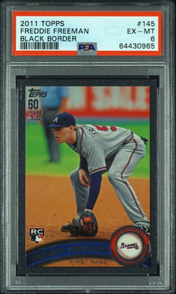 2011 Topps Update Freddie Freeman RC Black Parallel #145 42/60 PSA 6