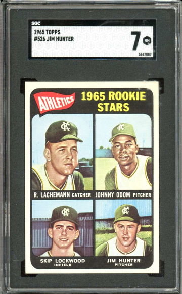1965 Topps #526 Jim Hunter SP RC/Rookie/Rene Lachemann/Odom/Lockwood SGC 7 NM