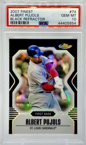 2007 Topps Finest #74 Albert Pujols Black Refractor /99 PSA 10 Gem Mint Pop 3