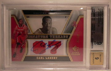 2007-08 SP ROOKIE THREADS GOLD ROOKIES #72 CARL LANDRY AUTO 35/50 BGS 9 MINT