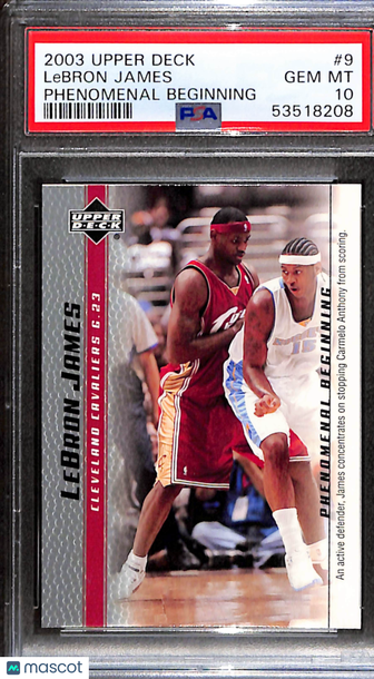 2003 Upper Deck LeBron James Phenomenal Beginnings LeBron James #9 PSA 10