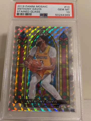 2019 Panini Mosaic Anthony Davis Stained Glass PSA 10 Gem Mint