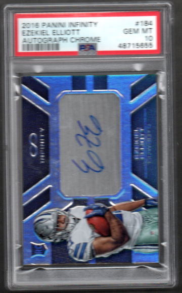 Ezekiel Elliott   2016 Panini Infinity Chrome RC Auto /288  PSA 10   POP 2