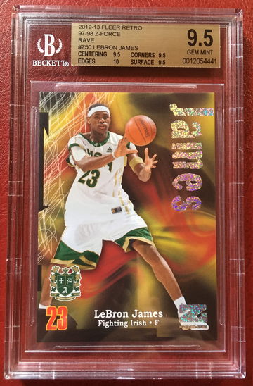 2012 Fleer Retro Rave Lebron James BGS 9.5 Gem Mint