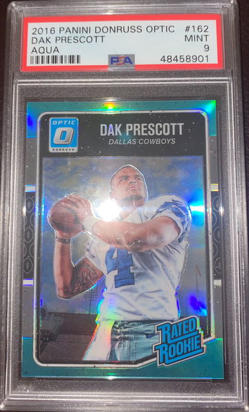 Dak Prescott Optic Aqua Rookie /299 PSA 9