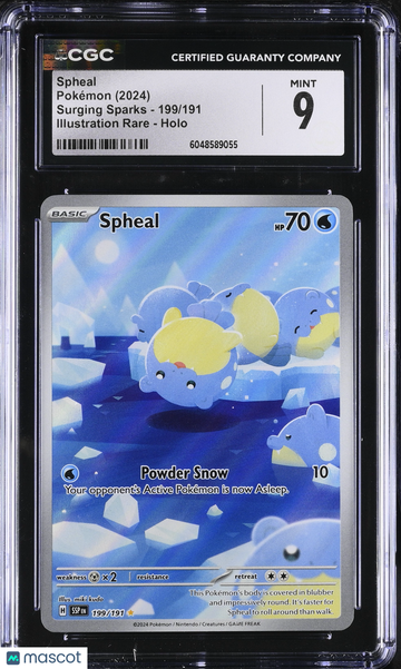 2024 Pokemon Surging Sparks Spheal Holo Illustration Rare Illustration Rare CGC 9 #199/191