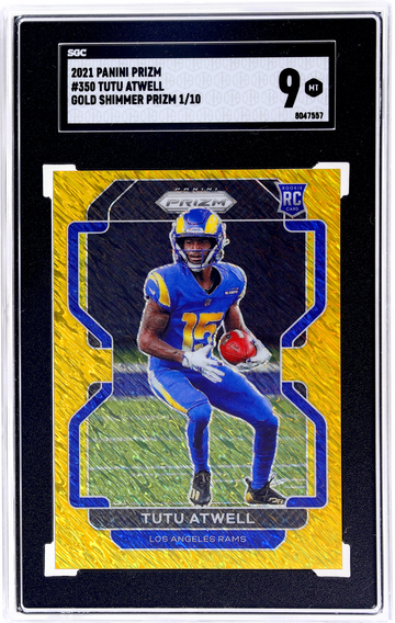 2021 Panini Prizm Gold Shimmer Tutu Atwell #350 1/10 SGC 9 RC