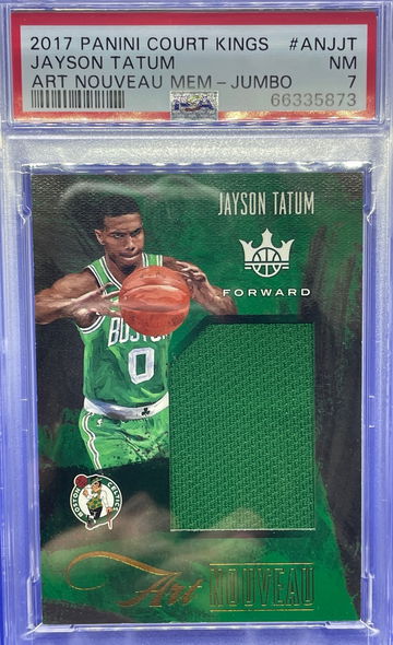 2017-18 Panini Court Kings Jayson Tatum RC Art Nouveau Jumbo Patch PSA 7 NM 1/99