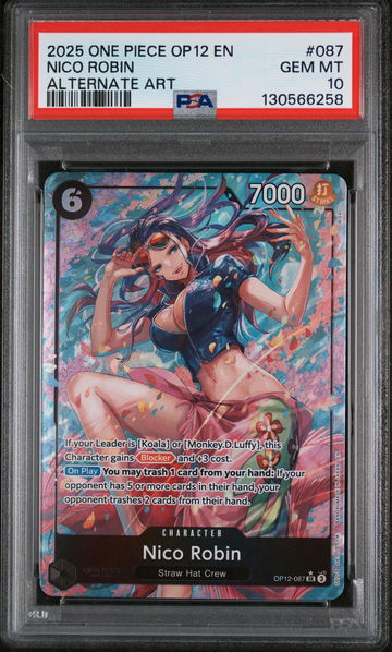 2025 Legacy of the Master (Op12) - English (Borderless) Alt Art Nico Robin #OP12-087 PSA 10