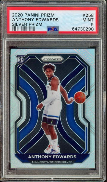 2020 PRIZM ANTHONY EDWARDS  SILVER RC PRIZM #258 PSA 9