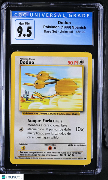 1999 Pokémon Base Set Doduo Spanish CGC 9.5 #48/102