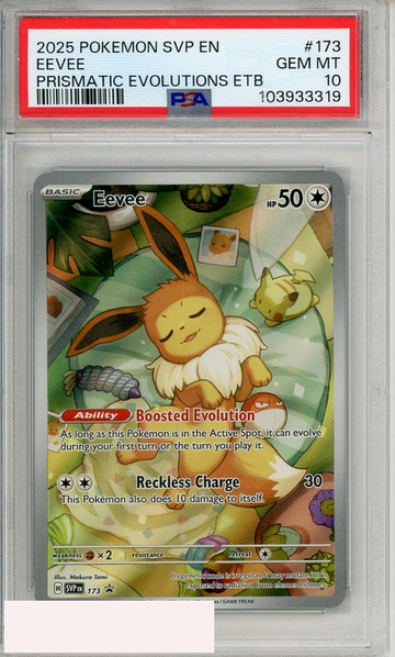 2025 POKEMON SVP EN-SV BSP EEVEE #173 PRISMATIC EVOLUTIONS ETB PSA 10