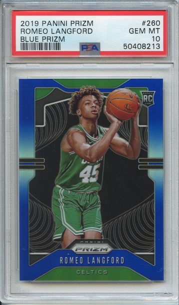 Romeo Langford 2019 Prizm Blue Rookie /199 PSA 10 Celtics