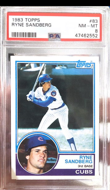 Ryne Sandberg 1983 Topps PSA 8