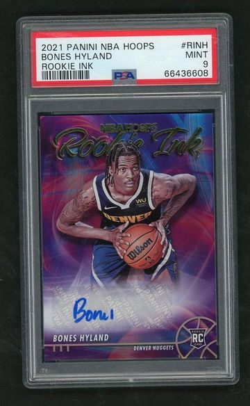 2021 Panini NBA Hoops Rookie Ink Bones Hyland #RI-NH RC Auto PSA 9