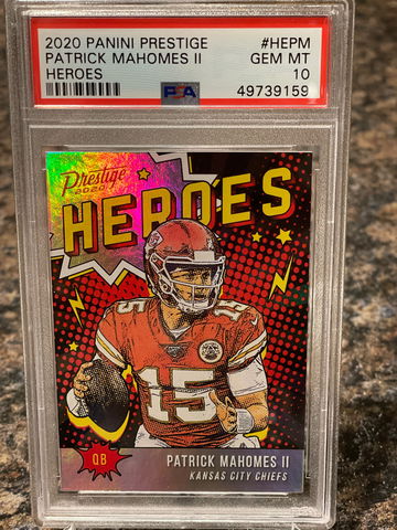 Patrick Mahomes 2020 Panini Prestige Heroes PSA 10 Gem Mint Chiefs PSA FRESH