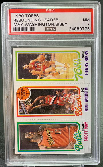 1980 Topps Rebounding Leaders Bobby May Washington PSA 7