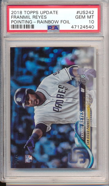 2018 Topps Update Franmil Reyes Rainbow Foil PSA 10