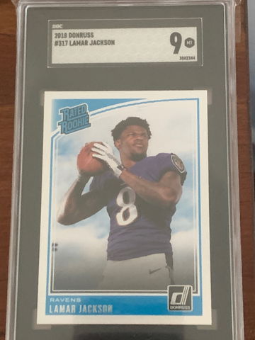 2018 Donruss Lamar Jackson Rated Rookie SGC 9