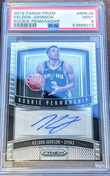 KELDON JOHNSON 2019 Panini Prizm Rookie Penmanship PSA 9
