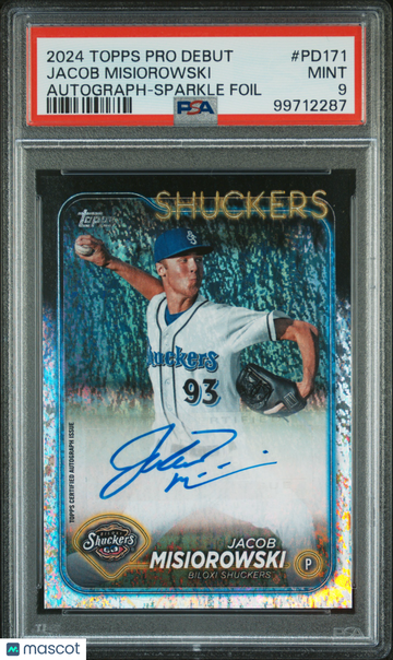 2024 Topps Pro Debut Jacob Misiorowski #PD171 Autograph Sparkle Foil PSA 9