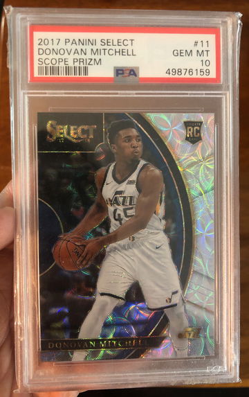 Donovan Mitchell PSA 10 GEM MINT 2017 PANINI SELECT Scope Prizm #11 Rookie card