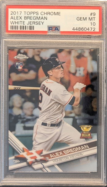 2017 Topps Chrome Alex Bregman Rookie Card RC White Jersey #9 PSA 10