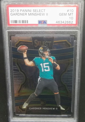 Gardner Minshew 2019 Panini Select RC Rookie Card # 10 Graded PSA Gem Mint 10