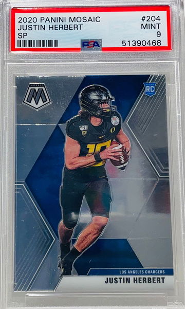 2020 Mosaic Justin Herbert Rookie SP PSA 9