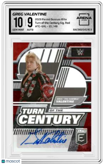 2023 Panini Donruss Elite Greg Valentine #TC-GVL Turn of the Century Signatures /49 Red Arena Club 10 Auto 9