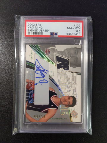 2002 SPx 132 Yao Ming Signed Jersey  PSA 8.5