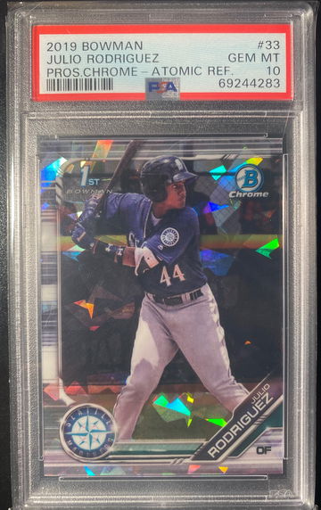 2019 Bowman Chrome Atomic Julio Rodriguez PSA 10 #33 Parallel