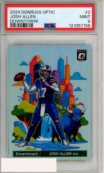 2024 PANINI DONRUSS OPTIC DOWNTOWN! JOSH ALLEN #2 PSA 9 MINT