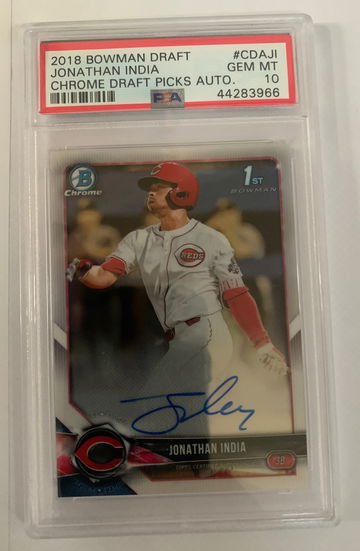 2018 bowman Draft Jonathan India auto psa 10