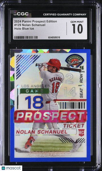 2024 Panini Prospect Edition Nolan Schanuel #129 Holo Blue Ice /299 CGC 10