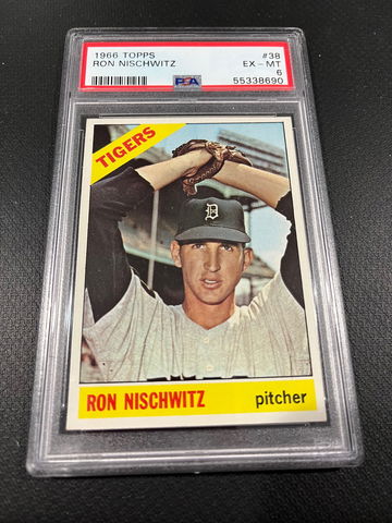 1966 TOPPS Ron Nischwitz PSA 6  - Detroit Tigers