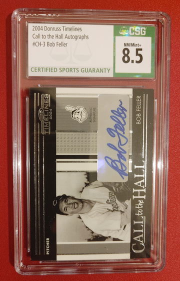 2004 Donruss Timelines Call To The Hall Autograph Bob Feller Cleveland Indians