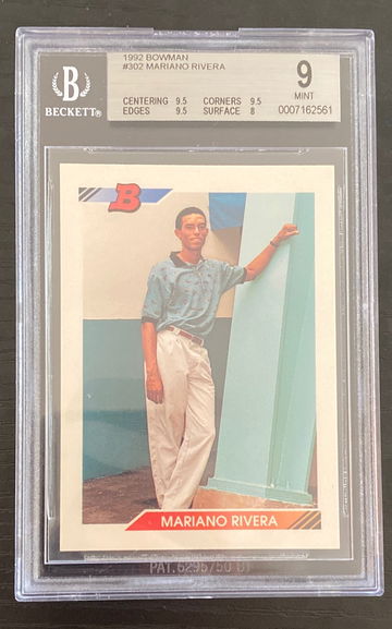 1992 Bowman Mariano Rivera #302 BGS 9 (3 9.5 subs)