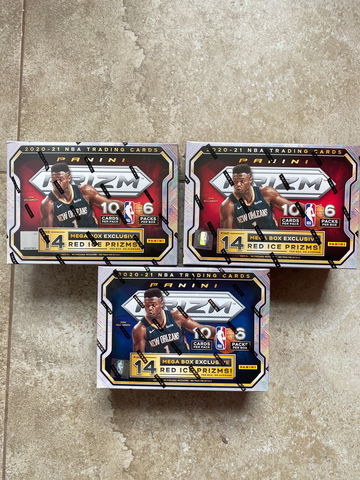 2020-21 panini prizm mega box x3 target red ice prizms