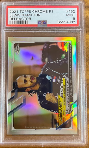 2021 TOPPS CHROME F1 LEWIS HAMILTON REFRACTOR #152 PSA 9 MINT 
