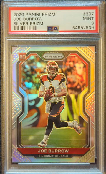 2020 Panini Prizm Joe Burrow Silver Prizm PSA 9