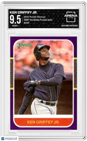 2021 Panini Donruss Ken Griffey Jr #235 1987 Variation Purple Holo Arena Club 9.5