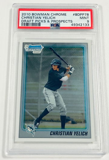 2010 Bowman Chrome Christian Yelich 1st Bowman Draft Picks & Prospect PSA9 Mint